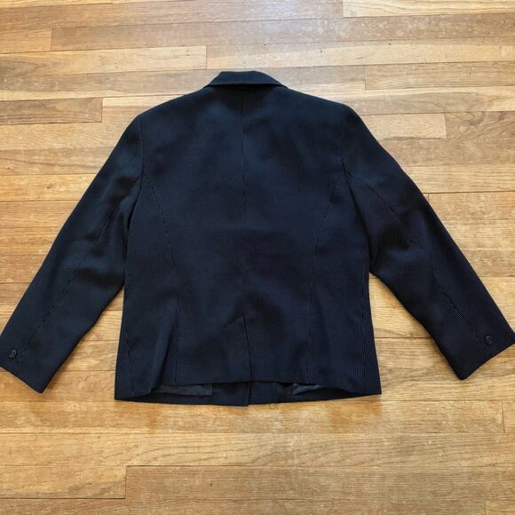 Norton McNauchton black white two button 3/4 sleeve blazer jacket size 10
 b28 - Picture 5 of 5
